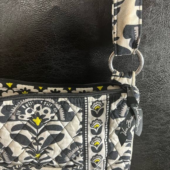 Vera Bradley Fanfare Yellow‎ And Black Crossbody Bag - Picture 4 of 10